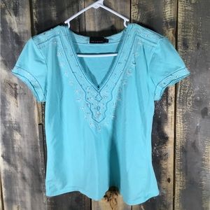 The Limited turquoise/teal ladies top size large